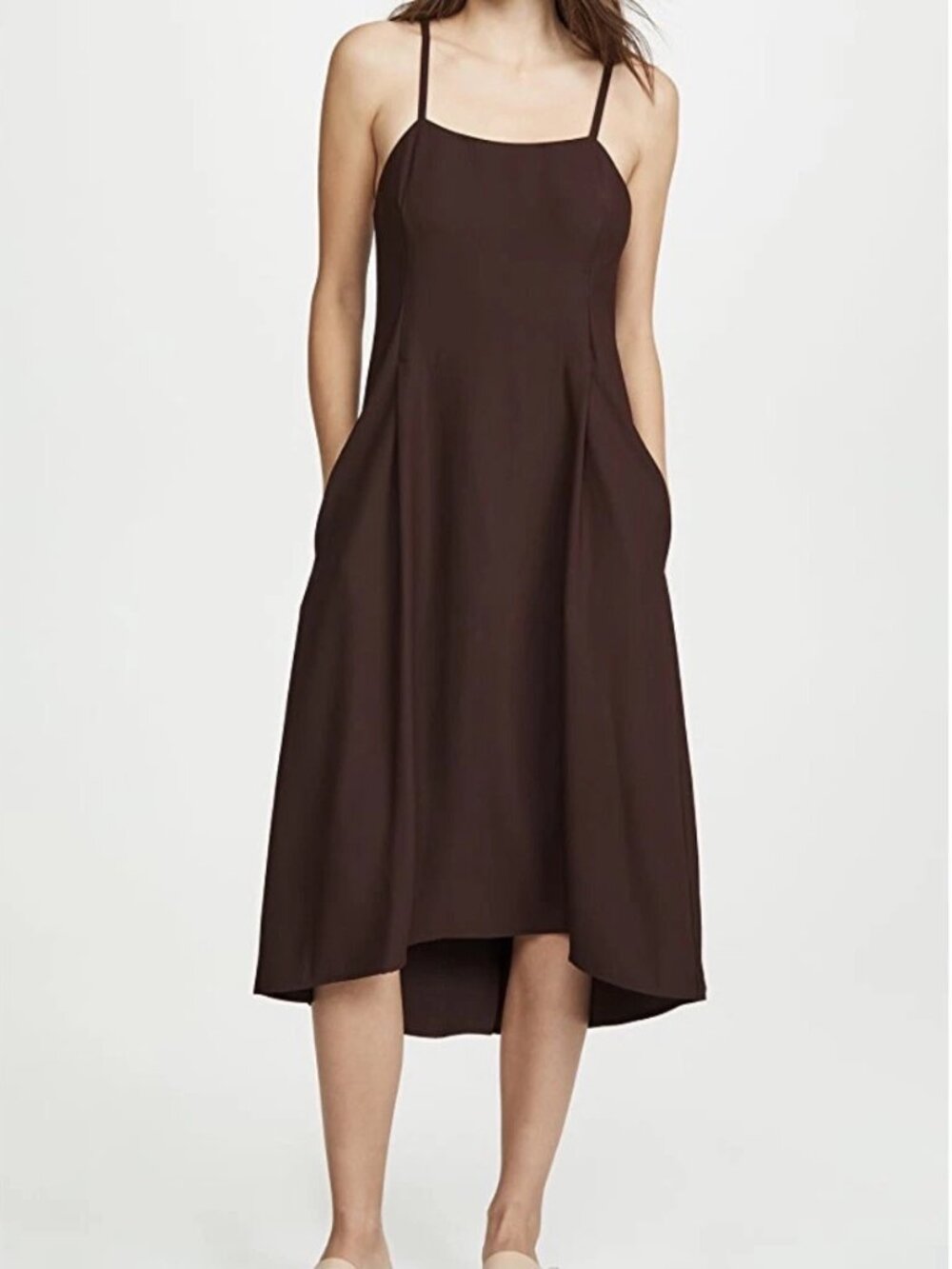 Vince Chocolate Brown Strappy Maxi Slip Dress Size XS